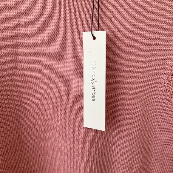 Stitches & Stripes Sweater Womens Large Long Sleeves Knit Tops Pink Rose New - Picture 3 of 10